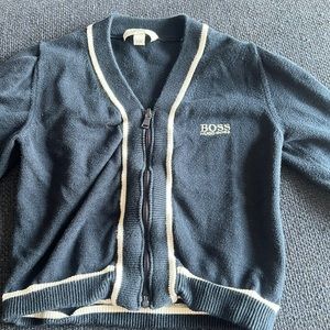 kids boss shirt. No stains or rips. Good condition. Light chip of zipper colour